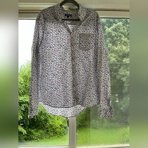 Express dress shirt xl blue white orange